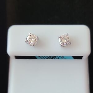 Elegant Silver Crystal Stud Earrings